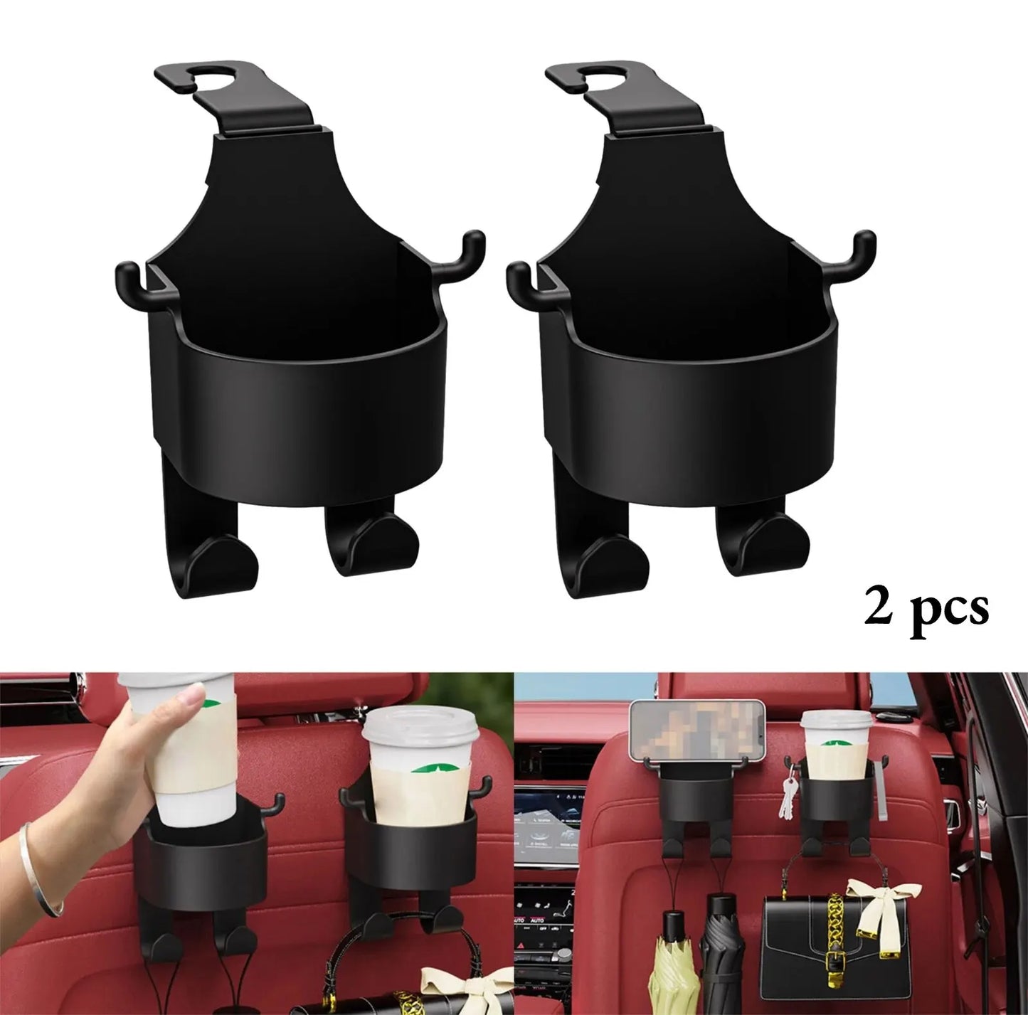 2Pcs Car Seat Headrest Hook Hanger Storage Organizer Universal with