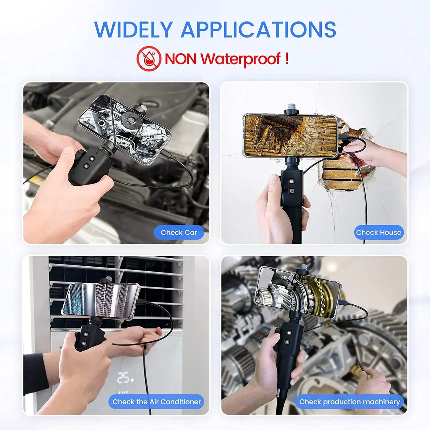 Two-Way 180° Articulating Borescope Camera 8.5MM /6.2MM Endoscope