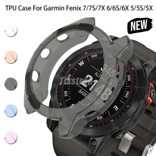 Transparent TPU Case for Garmin Fenix 6 6S 6X Pro 7 7S 7X Pro 5 5S 5X