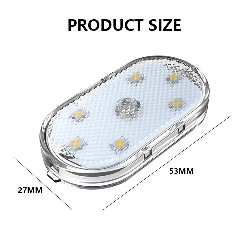 Car LED Touch Lights USB Sensor Rechargeable Reading Light Auto Door