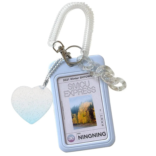 Blue Card Holder Kawaii Baby Blue Milk Photo Credit Card ID Bank Card