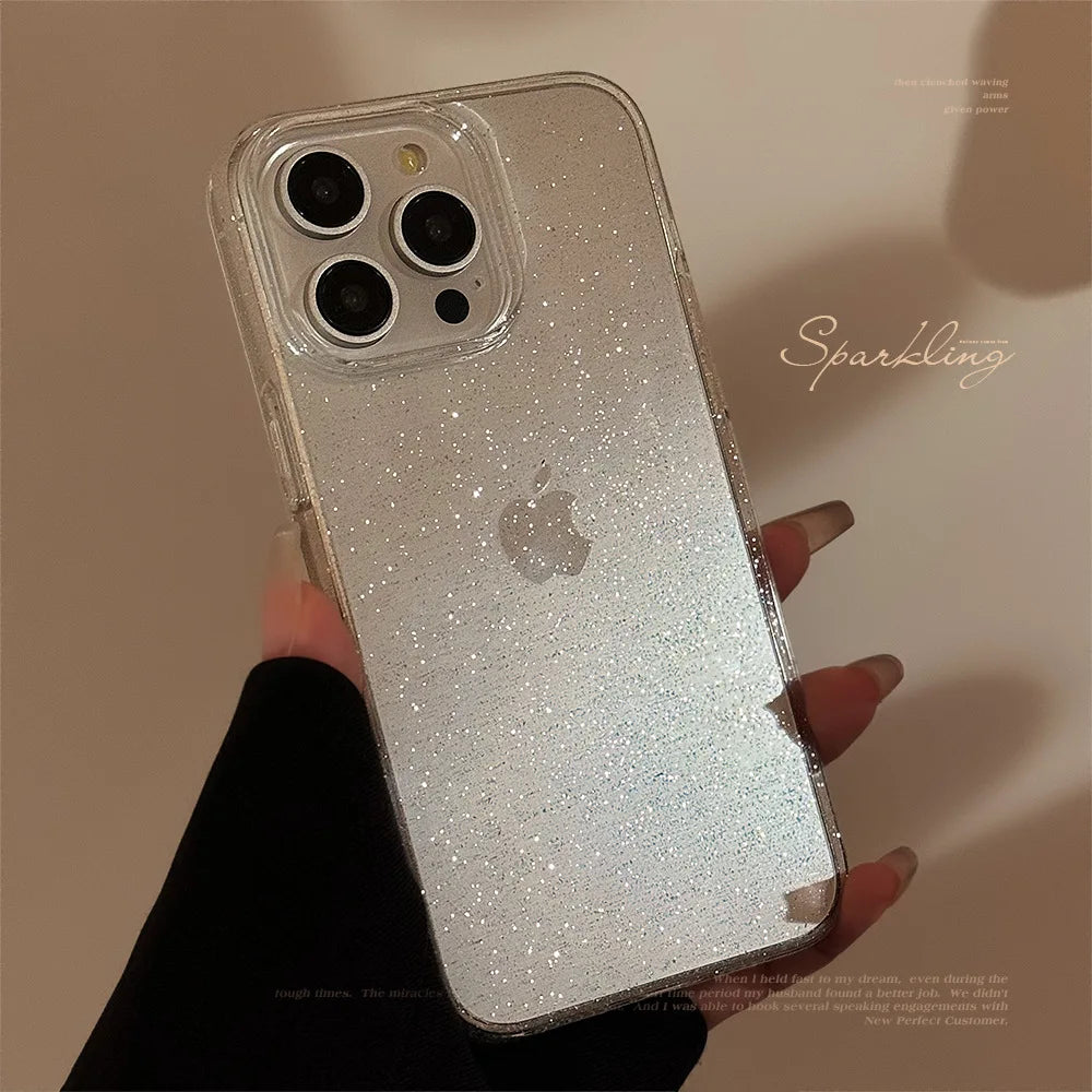 Luxury Sparkling Glitter Clear Case For iPhone 16 15 Pro Max 14 13 12