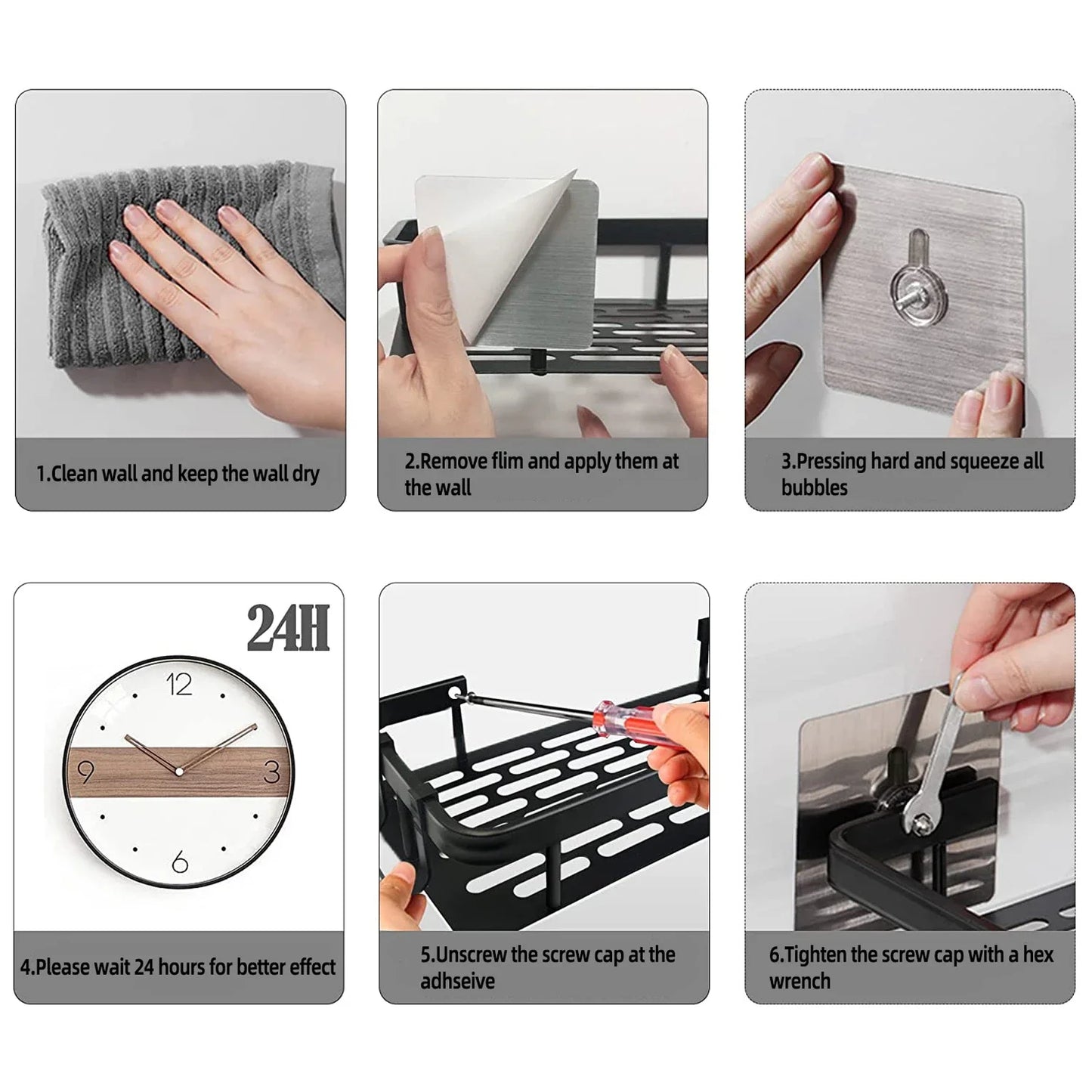 Bathroom Storage Rack No Drill Shelves Wall Mount Corner Shelf Shower