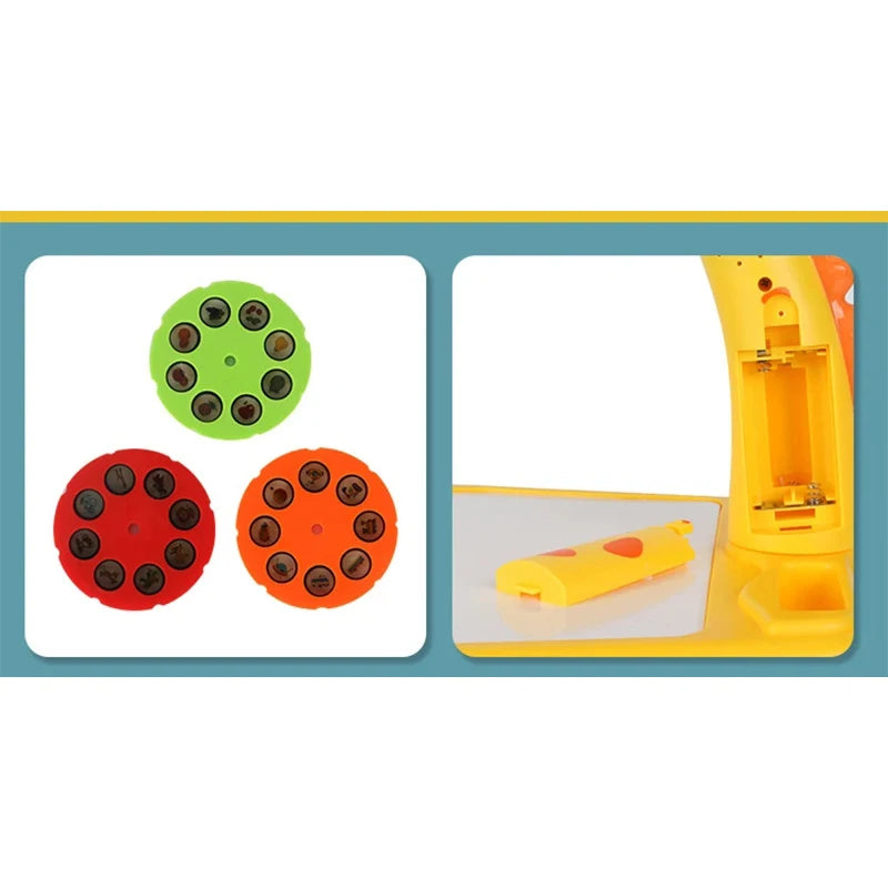 Mini proyector Led de arte para niños, mesa de dibujo, juguete ligero