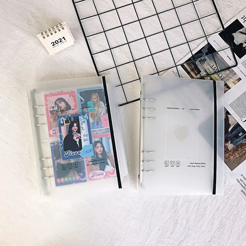 A5 Binder Ring Collect Book Korea Idol Photo Organizer Journal Diary