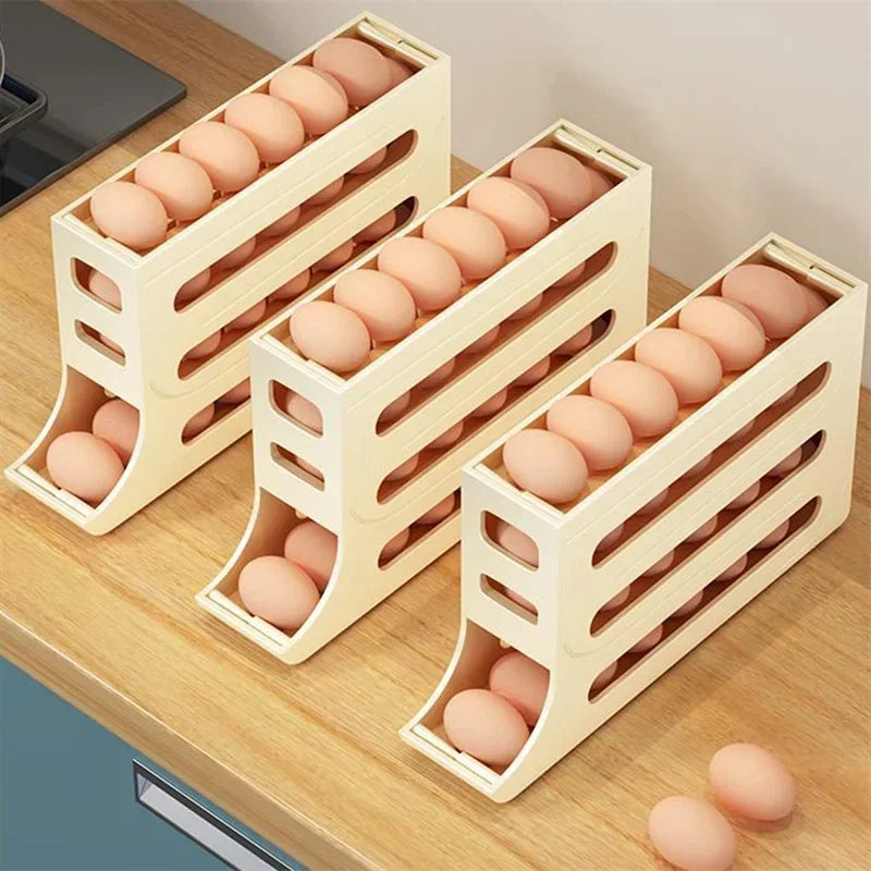 Automatic Scrolling Egg Rack Holder Storage Box Egg Basket Food