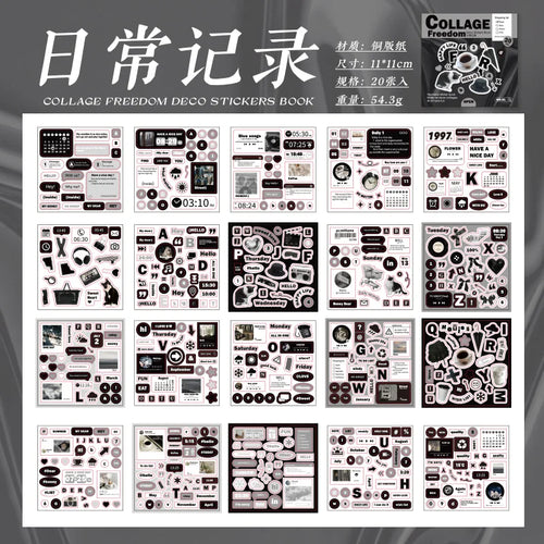 20 pcs INS Aesthetic Landscape Sticker Book DIY Journal Decoration Art