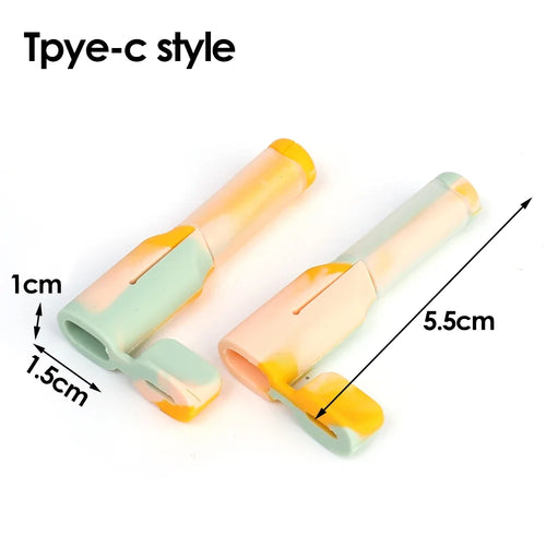 Soft Silicone Cable Winder Protectors for Dual USB C Android Charging