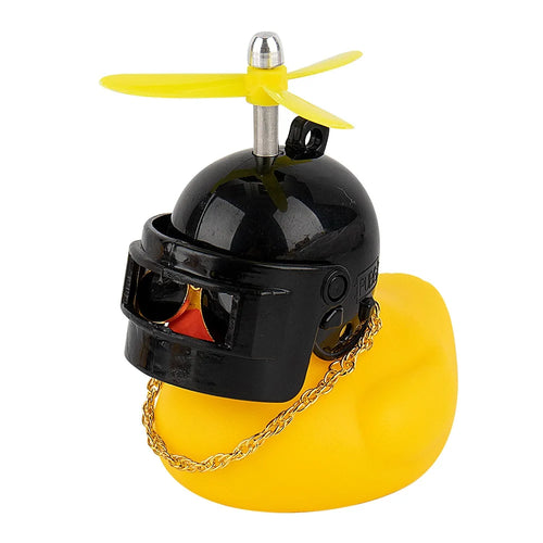 Car Cute Duck with Helmet Broken Wind Small Yellow Duck Bike