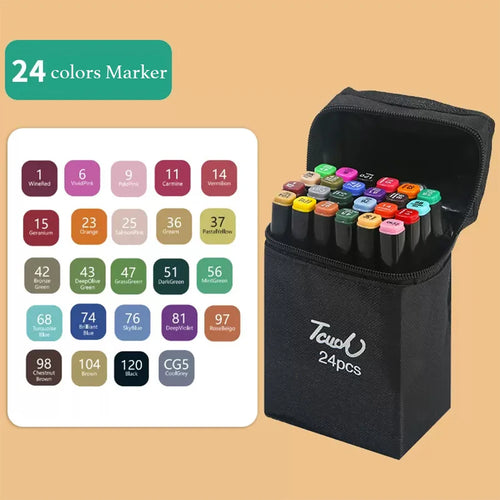 12-262 Colores Double Pen Tip Markers Brush Pens Set Painting