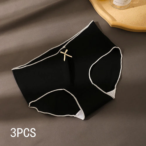 3pcs/Pack Women's Antibacterial Ice Silk Seamless Triangle Underwear