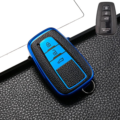 Leather Style Car Remote Key Case Cover Fob For Toyota Prius Camry