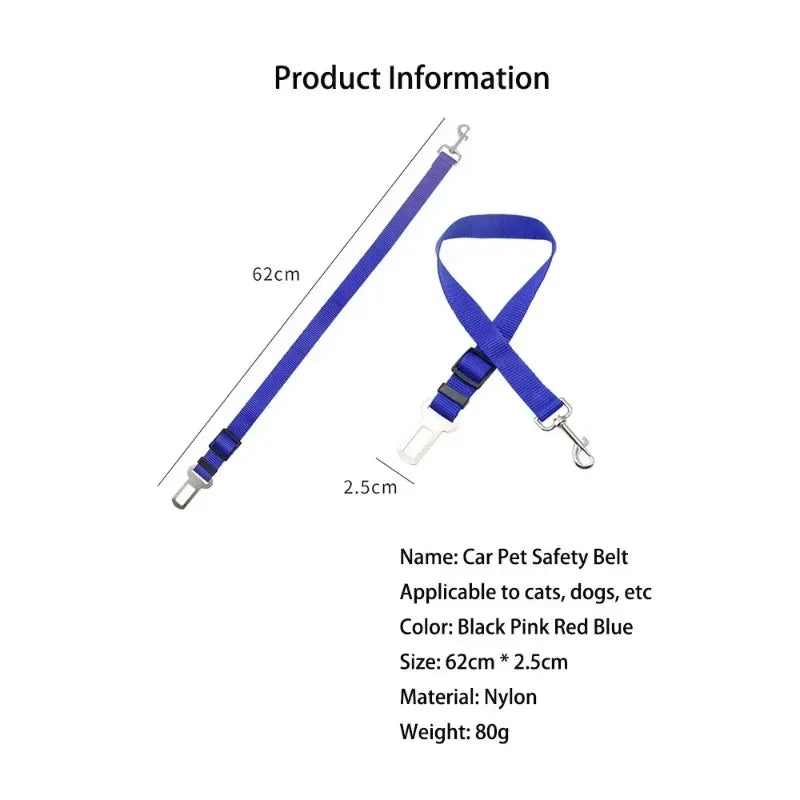 Pet Dog Safety Rope, Car Mounted Pet Traction Belt, Pet Adjustable