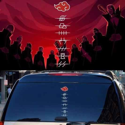 New Naruto Akatsuki Car Stickers Decorate Car Windows Glass Cartoon