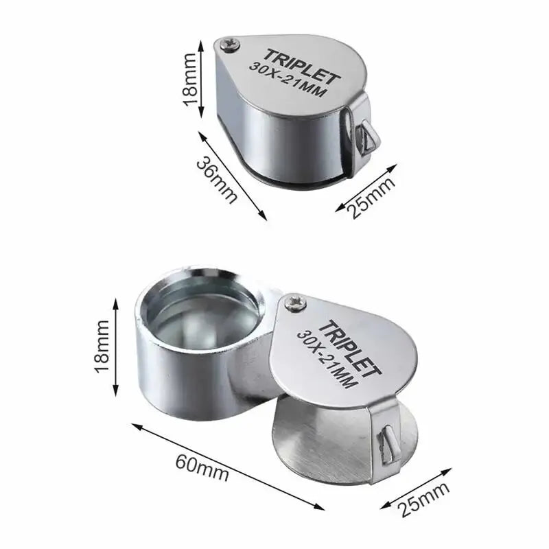 Pocket Loupe Magnifier Jewelry Magnifying Glass Foldable Diamond Lupa