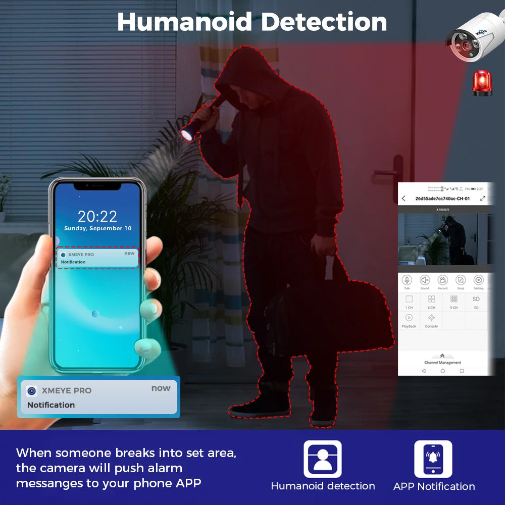 Hiseeu 4MP 5MP POE IP CCTV Camera ONVIF Audio H.265  Video Waterproof