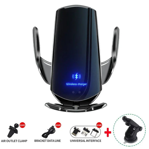 VIKEFON 15W Car Magnetic Wireless Charger Automatic Car Mount Phone