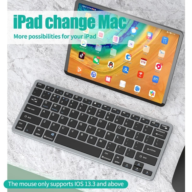 Bluetooth 5.0 & 2.4G Wireless Keyboard and Mouse Combo Mini Multimedia