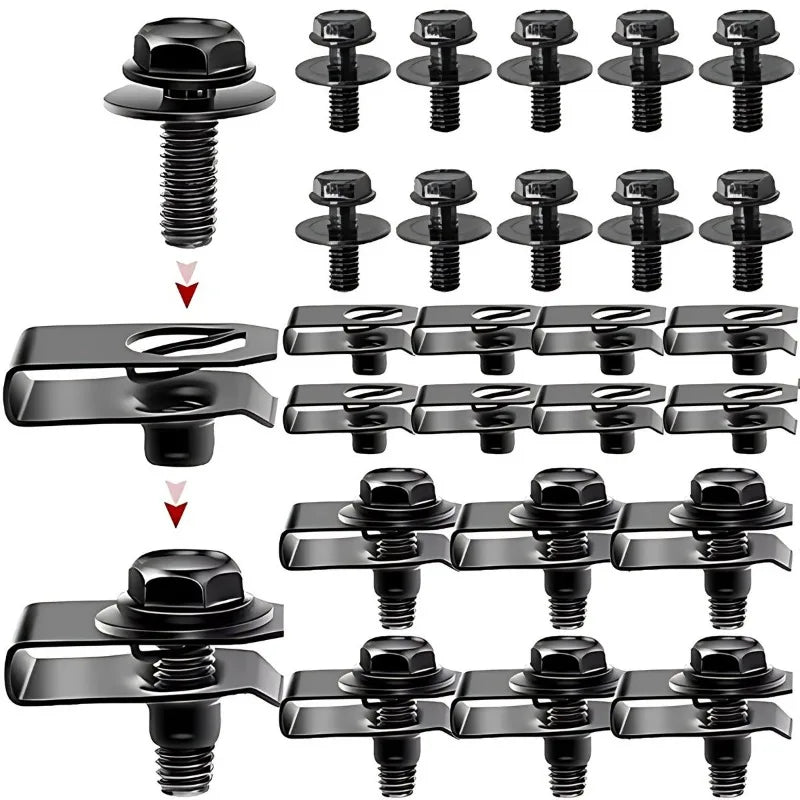 Car Body Bolts U Type Nut Clips M6 Automobile Bumper Fender Rivet