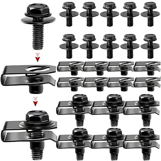 Car Body Bolts U Type Nut Clips M6 Automobile Bumper Fender Rivet