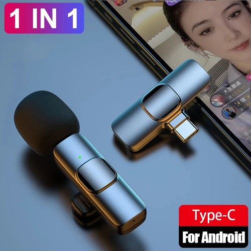 Wireless Lavalier Microphone Mini Audio Video Recording For iPhone 14