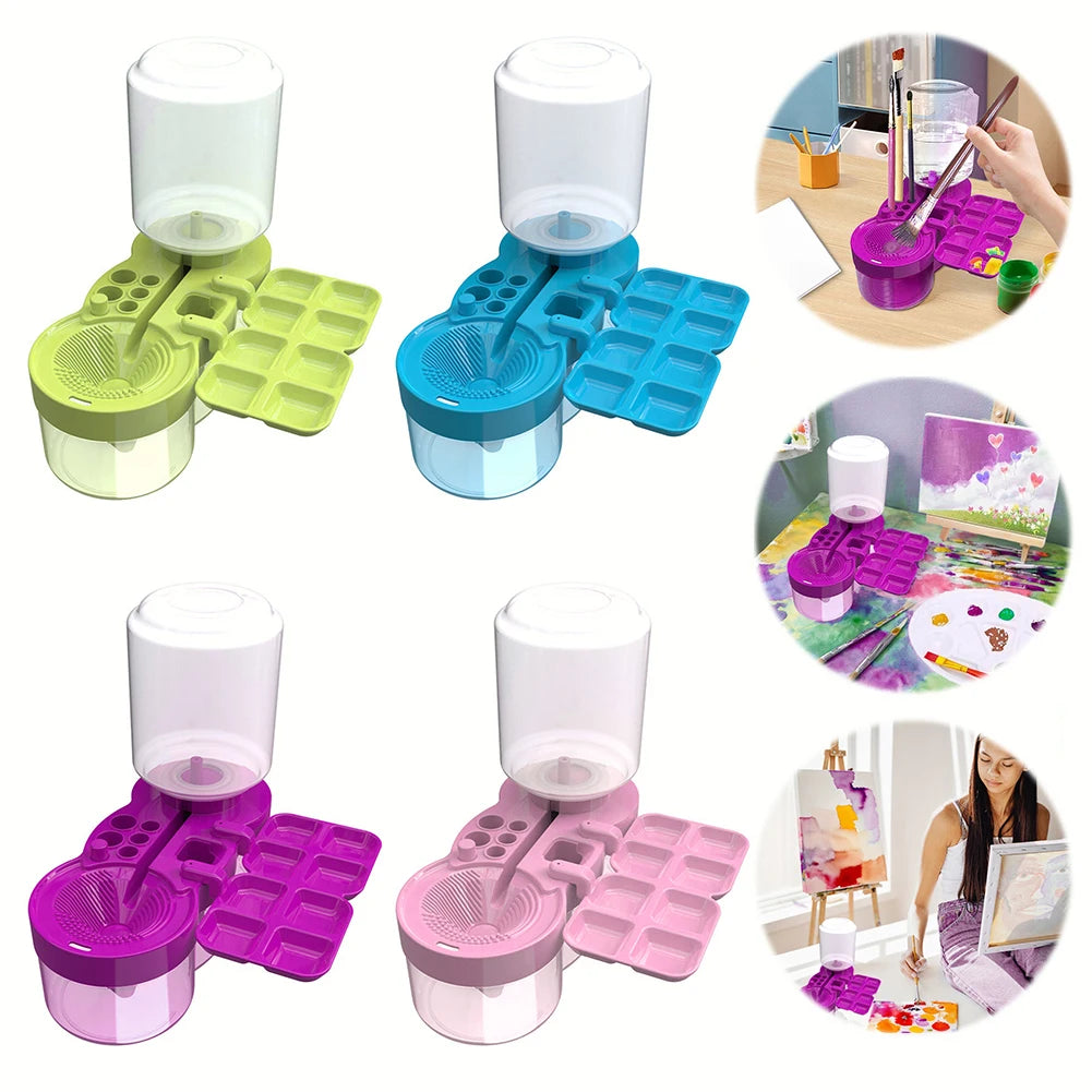 Paint Brush Washer with Drain Button Paint Brush Clean Device