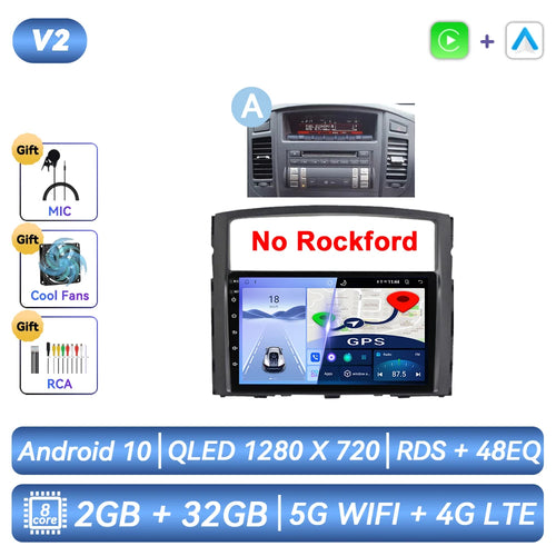 For Mitsubishi Pajero 4 2006-2014 Car Radio Android Automotive