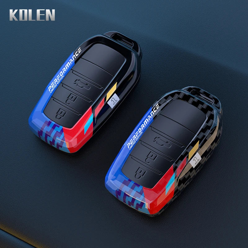 ABS Carbon Fiber Car Key Case Cover For Toyota Corolla Land Cruiser