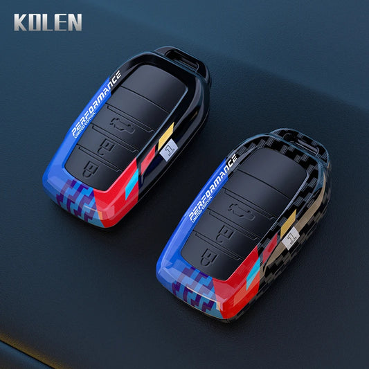 ABS Carbon Fiber Car Key Case Cover For Toyota Corolla Land Cruiser