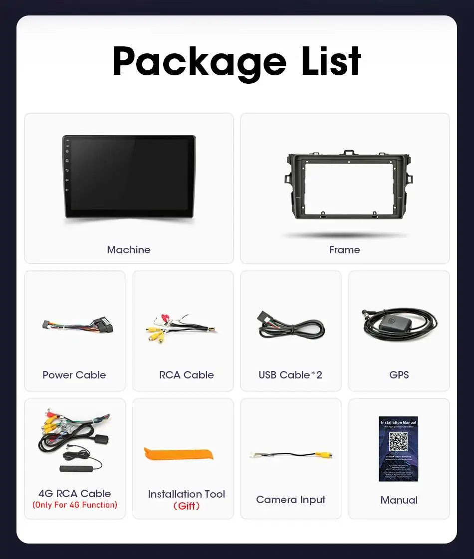 Android 14 Car radio Navigation Multimedia Player For Toyota Corolla