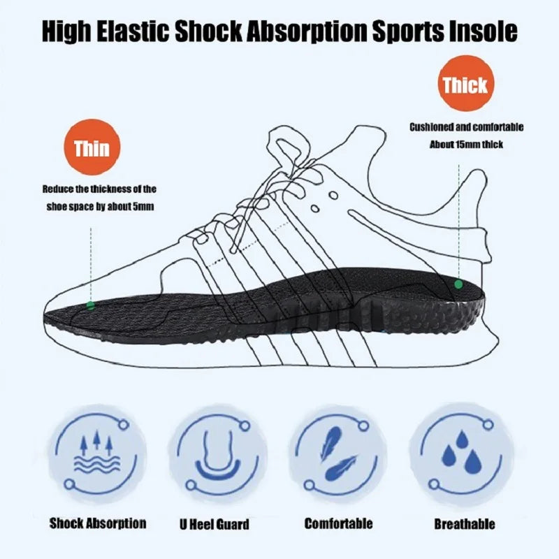 Sport Insoles for Shoes Sole Shock Absorption Deodorant Breathable