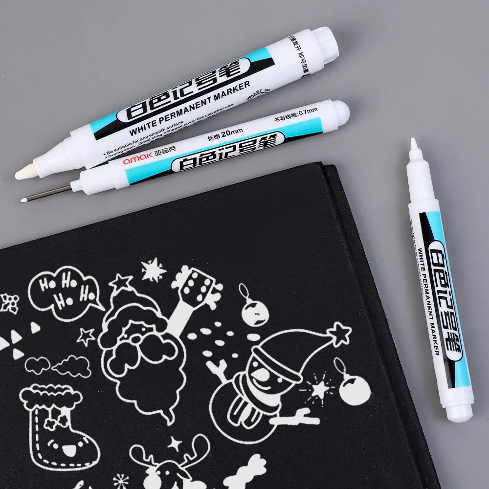 5/1Pcs Oily White Marker Pen Graffiti Pens Waterproof Permanent Gel