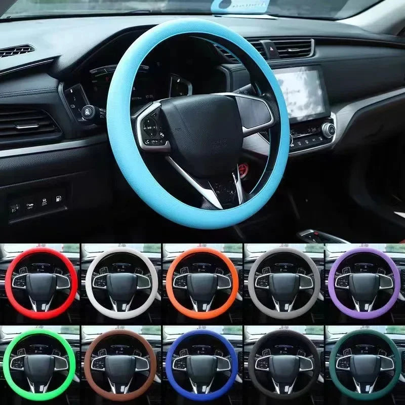 Car Steering Wheel Cover Silicone Steering Covers Four seasons Elastic
