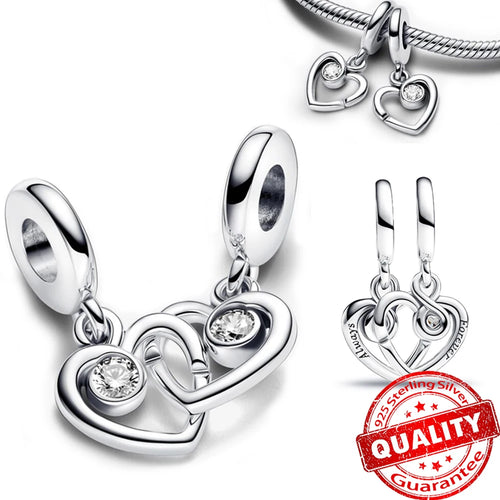 New Arrival 925 Sterling Silver Love You Mom Entwined Infinite Hearts