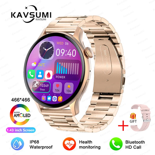 2024 New NFC Smart Watch Ladies 466*466 HD Screen Health Tracker