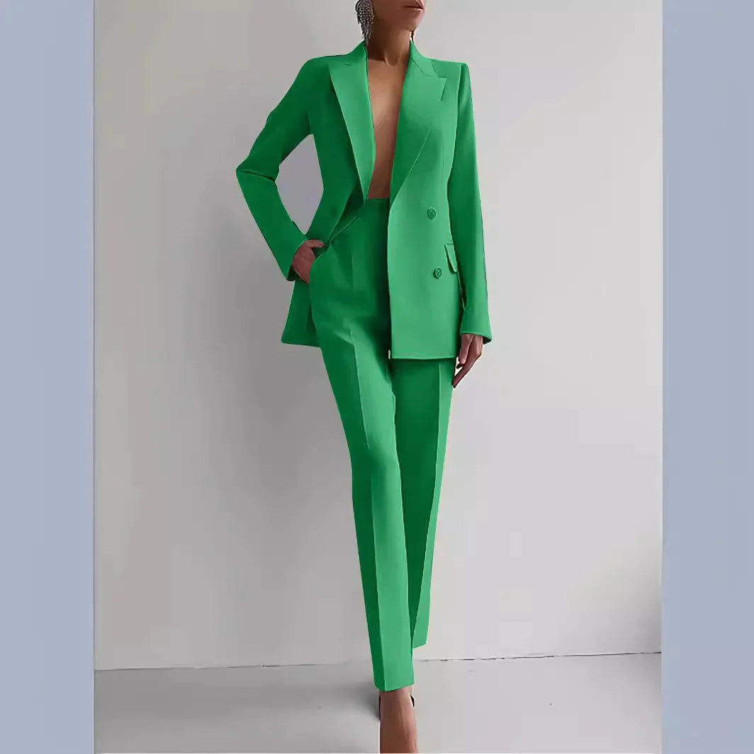 office blazer pants two piece set womne fashion buton suit coats two