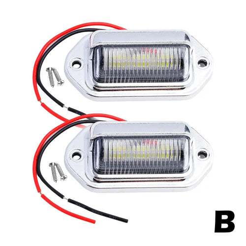 2PCS 6 LED Car License Number Plate Light For SUV Truck Trailer Van