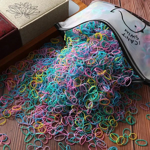 Children's Rubber Bands Small Disposable Leather Covers Tie Headbands