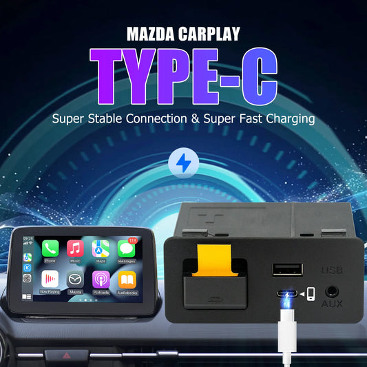 TYPE-C Mazda CarPlay Android Auto HUB OEM Retrofit USB  Kit for Mazda
