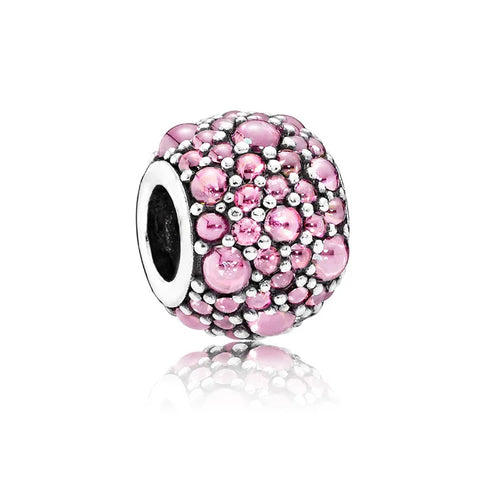 2024 New Sping Pink Bag Pany Flower Caterpillar Diy 925 Sterling