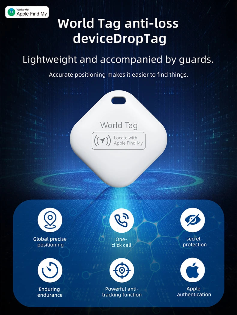Smart Bluetooth GPS Tracker Work with Apple Find My APP ITag Anti Lost