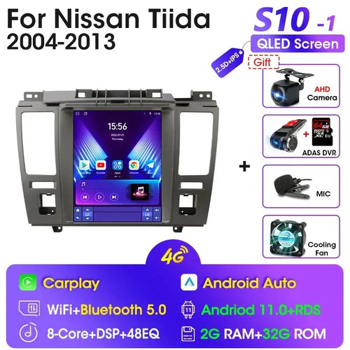 JMCQ 2 Din Car Radio Multimedia Video Player For Nissan Tiida C11