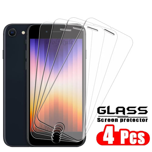 4Pcs For iPhone SE 2022 Glass iPhone SE 2022 2020 7 8 Plus Tempered