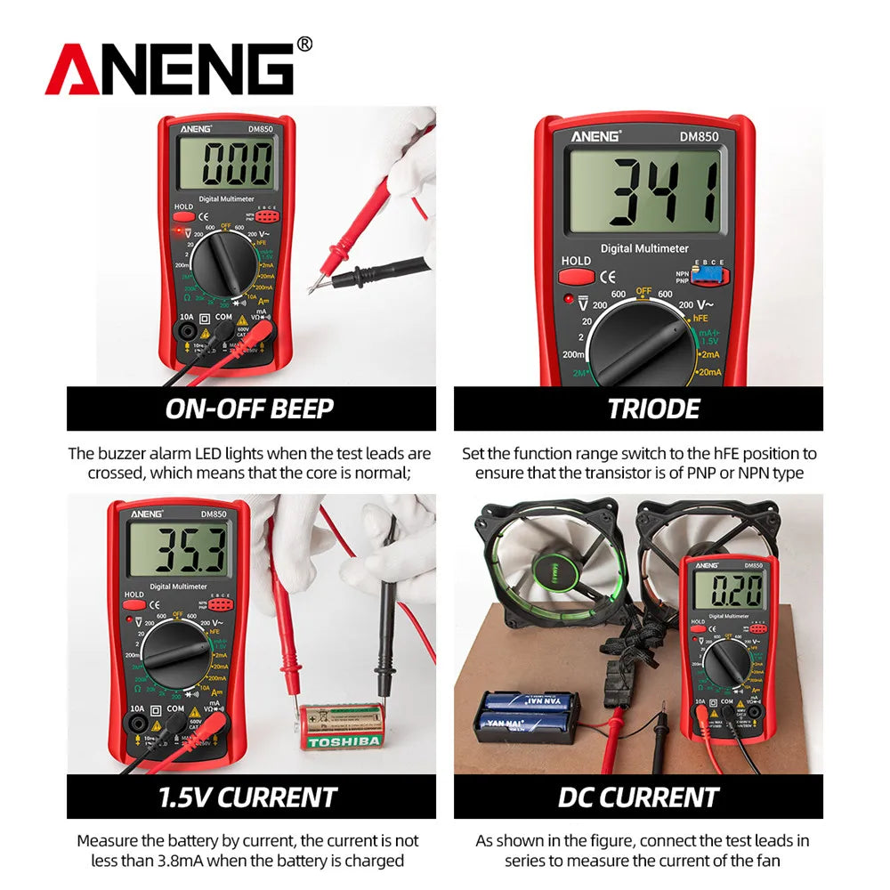 ANENG DM850 Digital Multimeter Automatic Professional 1999 Counts Auto