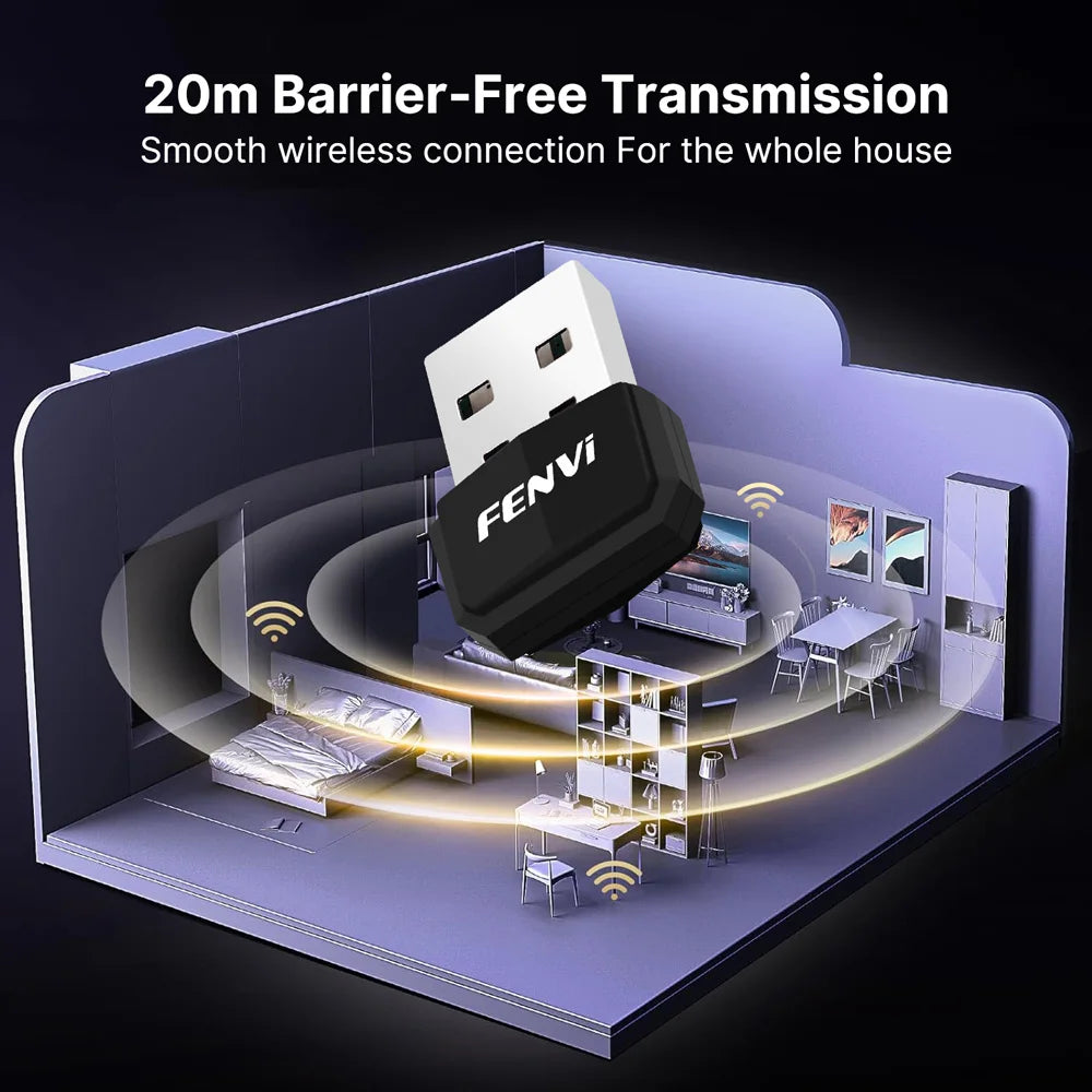 FENVI USB Bluetooth 5.4 Adapter Transmitter Receiver Bluetooth 5.3