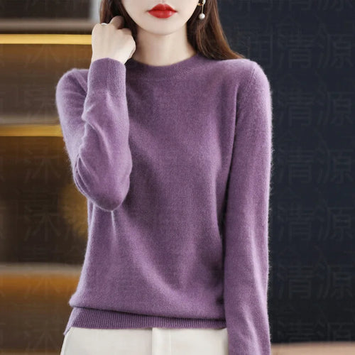 Autumn And Winter Cashmere Sweater Women's Crew Neck Pullover Casual