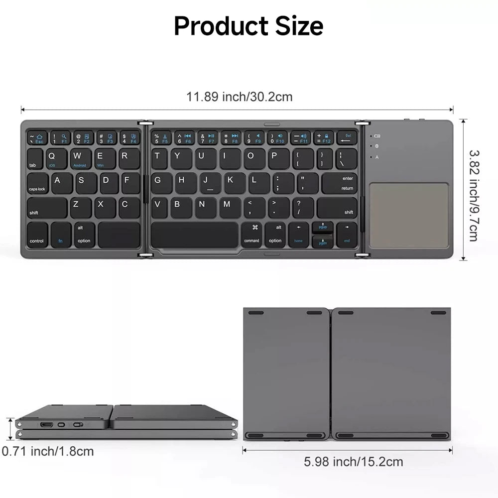 Mini Bluetooth Keyboard with Touchpad for Android IOS Windows Three