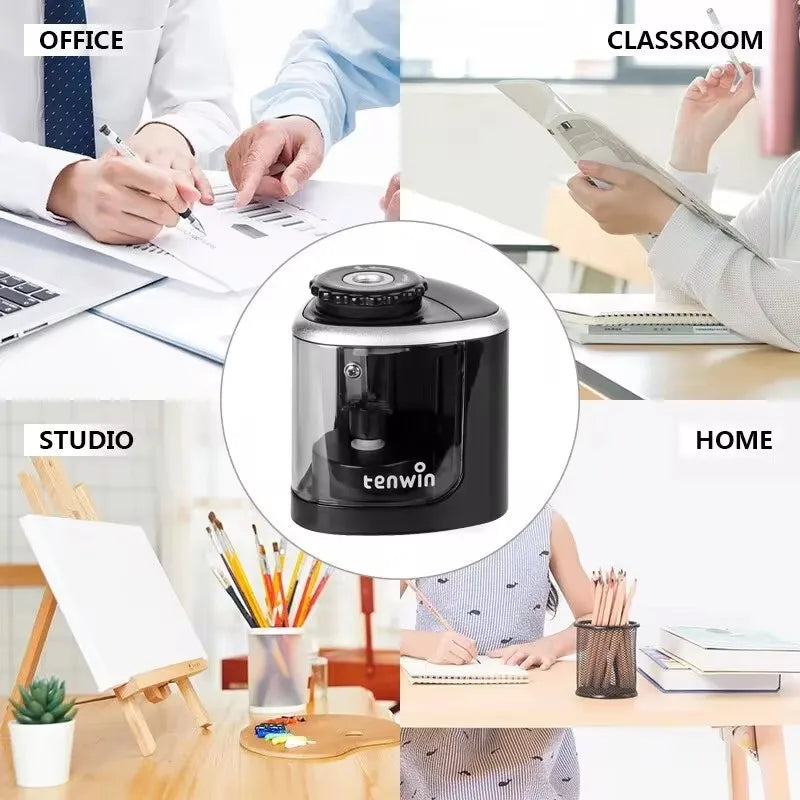 TENWIN 1pc Electric Single Hole Pencil Sharpener, Suitable for 6-8mm