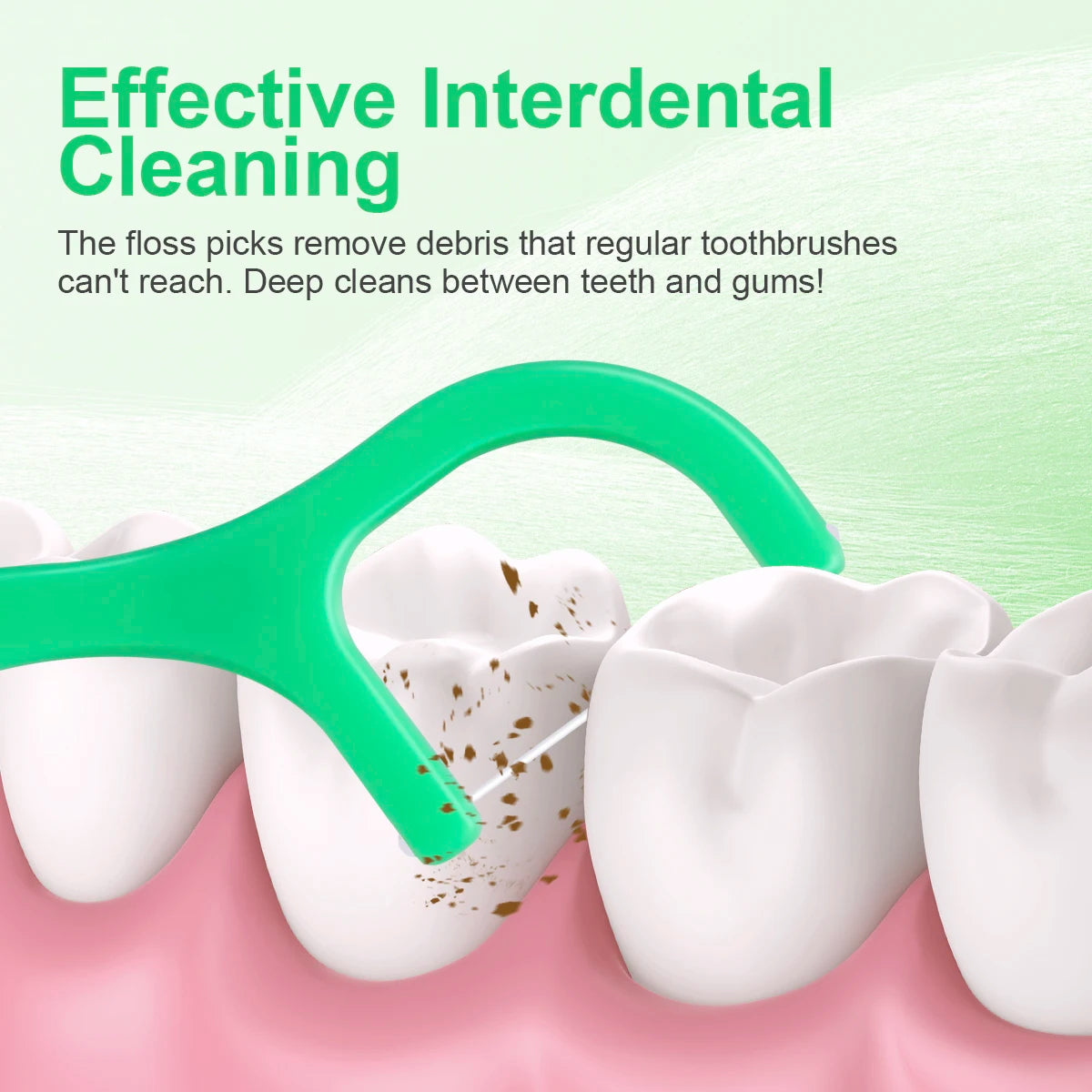 300pcs Mint Adult Dental Floss Sticks - Ultra-Fine Flosser Home Set -