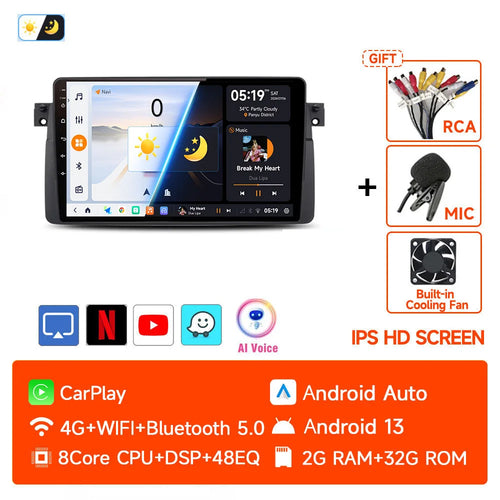 2 Din Android 13 Car Radio For BMW E46 M3 X5 1998-2006 Multimedia